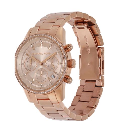 michael kors ritz chronograph watch chocolate|mk6357.